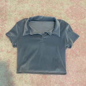 Alo Yoga Velour Choice Polo - Steel Blue SIZE: S